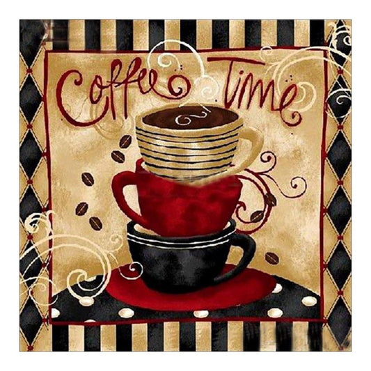 Retro Coffee 30*30CM(Canvas) Full Round Drill Diamond Painting