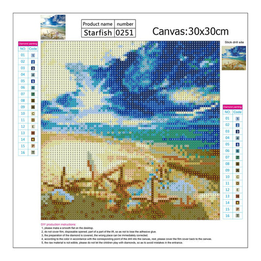 Beach 30*30CM(Canvas) Full Round Drill Diamond Painting