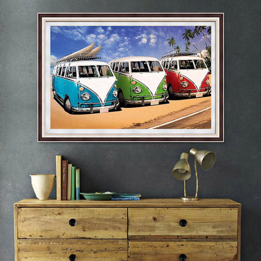 Bus 40*30CM(Canvas)-Full Round Drill Diamond Painting