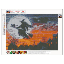 Load image into Gallery viewer, Halloween Cat Witch 30*40CM(Canvas) Full Round Drill Diamond Painting
