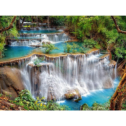 Waterfall 40*30CM(Canvas) Full Round Drill Diamond Painting