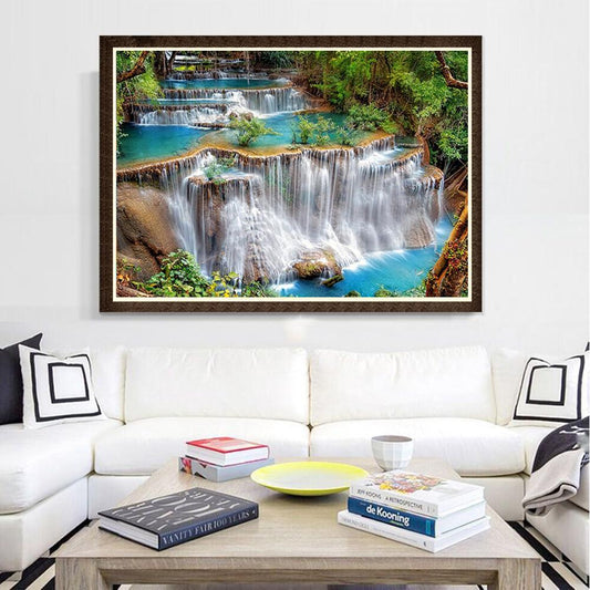 Waterfall 40*30CM(Canvas) Full Round Drill Diamond Painting