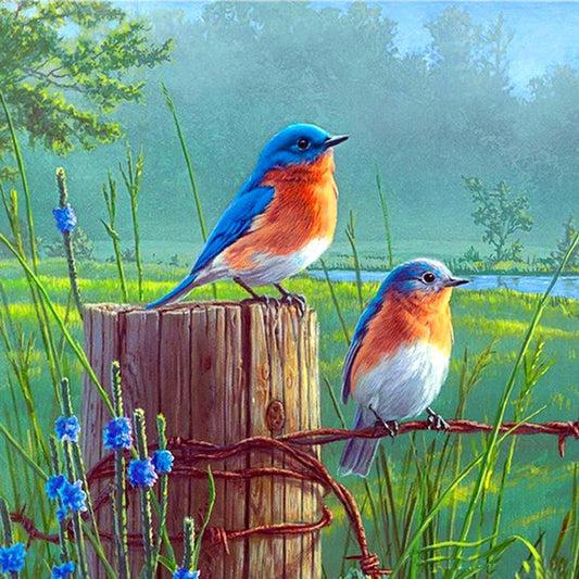 Standing Birds 30*30CM(Canvas) Full Round Drill Diamond Painting