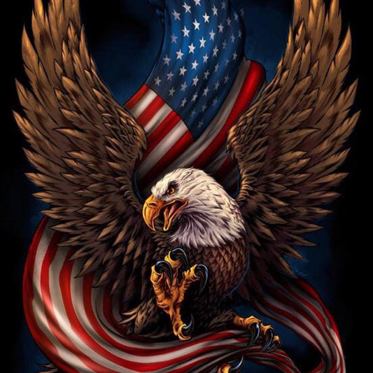Eagle Flag 30*30CM(Canvas) Full Round Drill Diamond Painting