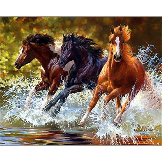 Horse 30*25CM(Canvas) Full Square Drill Diamond Painting