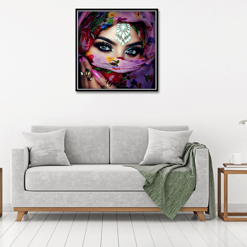 Masked Beauty 30x30cm(canvas) full round drill diamond painting