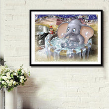 Load image into Gallery viewer, Shower Elephant 25*20CM(Canvas)-Partial Round Drill Diamond Painting
