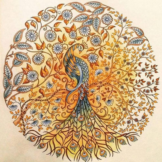Peacock 30*30CM(Canvas) Full Round Drill Diamond Painting