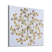 Load image into Gallery viewer, Floral Clock 35*35CM(Canvas) Round Drill Diamond Painting
