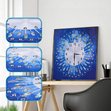 Load image into Gallery viewer, Novelty Flower Clock 35*35CM(Canvas) Round Drill Diamond Painting
