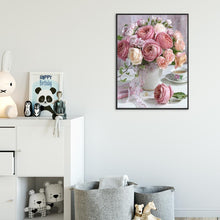 Load image into Gallery viewer, Pink Flowers 40*30CM(Canvas) Full Round Drill Diamond Painting
