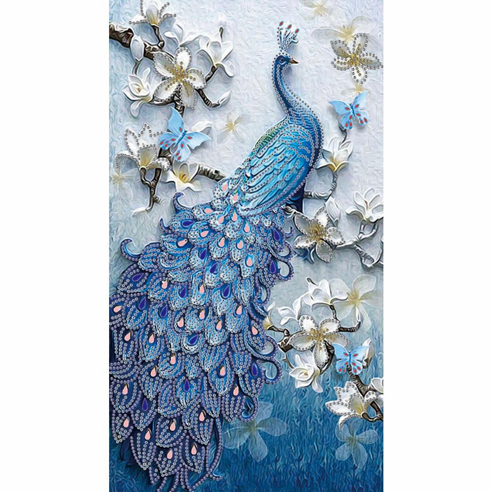 Peacock 30*50CM(Canvas) Special Shaped Drill Diamond Painting