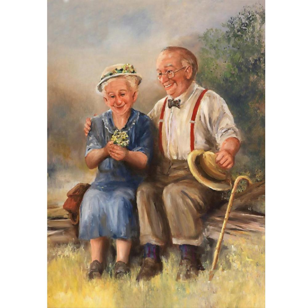 Warm Old Lovers 30*40CM(Canvas) Full Round Drill Diamond Painting