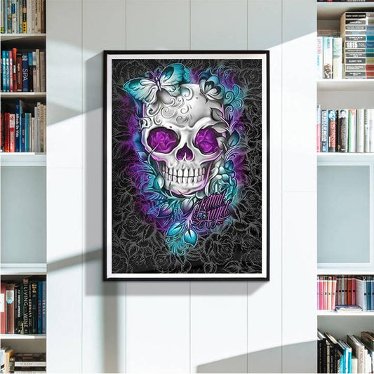 Skull 30*40CM(Canvas) Full Round Drill Diamond Painting