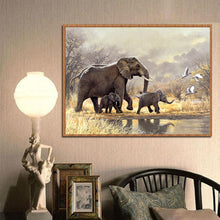 Load image into Gallery viewer, Elephants 40*30CM(Canvas)-Full Round Drill Diamond Painting
