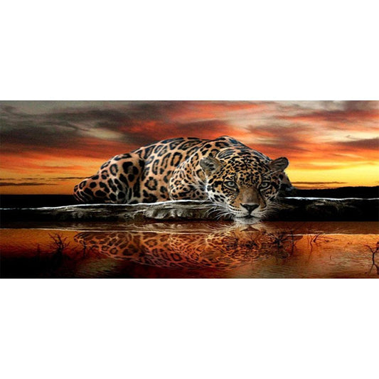 Tiger 90*45CM(Canvas) Full Round Drill Diamond Painting