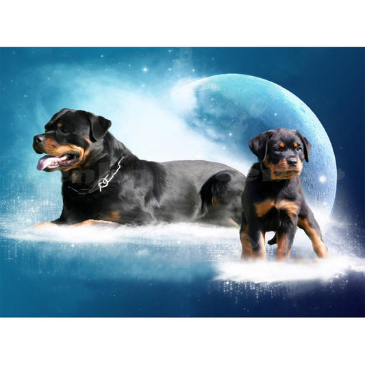 Dog 40*30CM(Canvas) Full Round Drill Diamond Painting