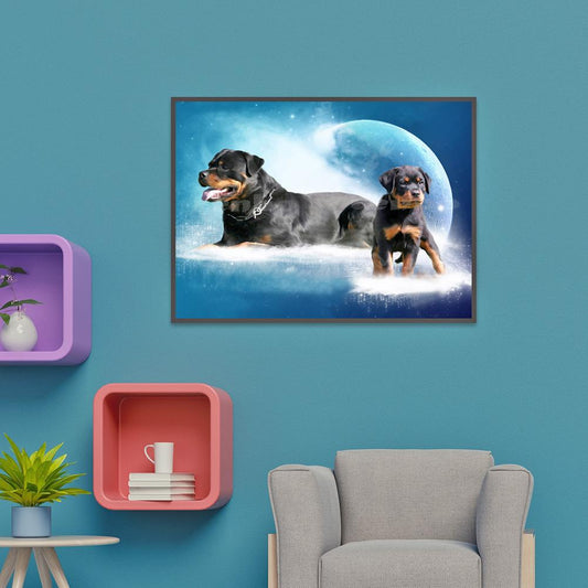 Dog 40*30CM(Canvas) Full Round Drill Diamond Painting