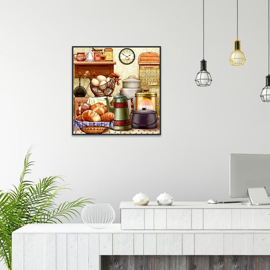 Kitchen 30*30CM(Canvas) Full Round Drill Diamond Painting