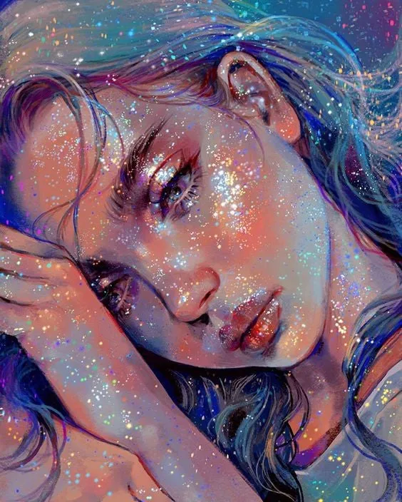 AB Diamond Painting - Full Round - Shiny Girl (40*50cm)