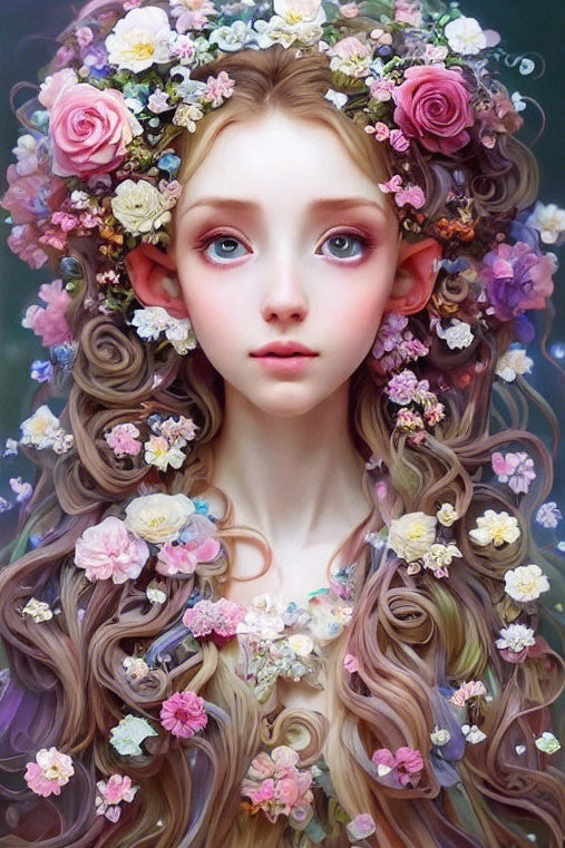 AB Diamond Painting - Full Round - Flower Girl (40*60cm)