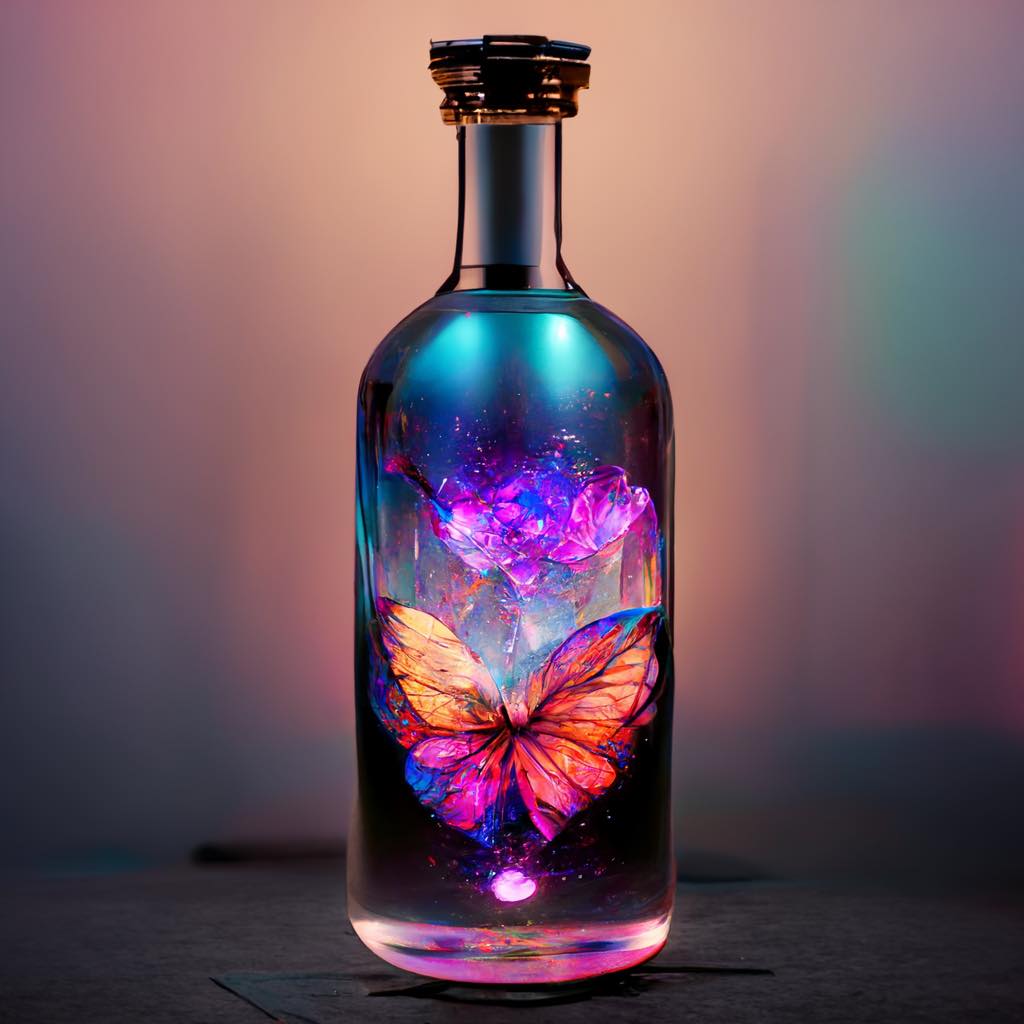 AB Diamond Painting - Full Round - Butterfly Bottle (40*40cm)