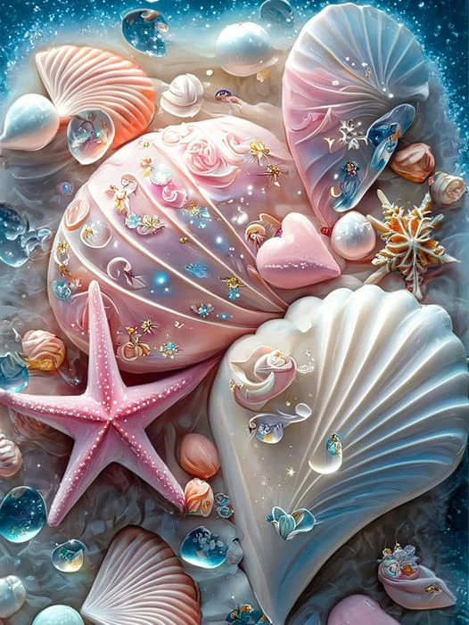 AB Diamond Painting - Full Round - Beach Shells (40*53cm)