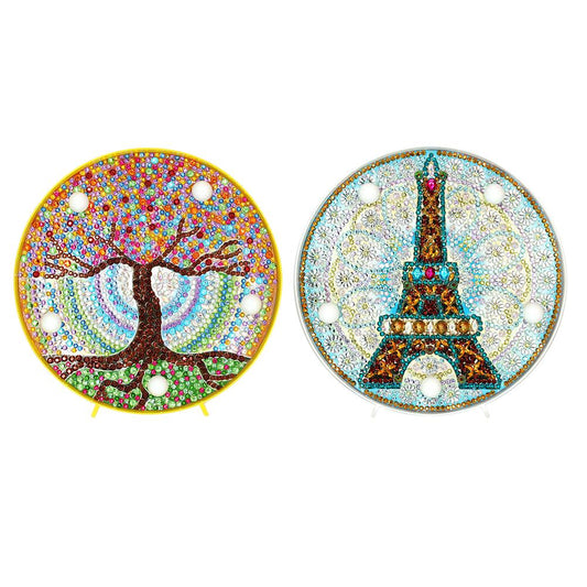 DIY Full Drill Diamond Painting Scenery Embroidery Special Shape LED Light