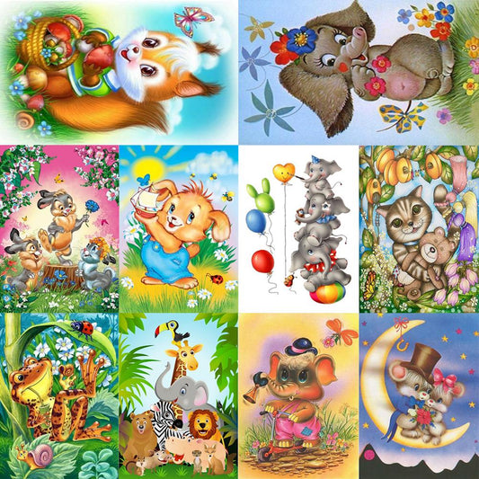 Cartoon Animal 40*30CM(Canvas) Full Round Drill Diamond Painting