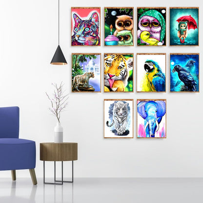 Animal 40*30CM(Canvas) Full Round Drill Diamond Painting