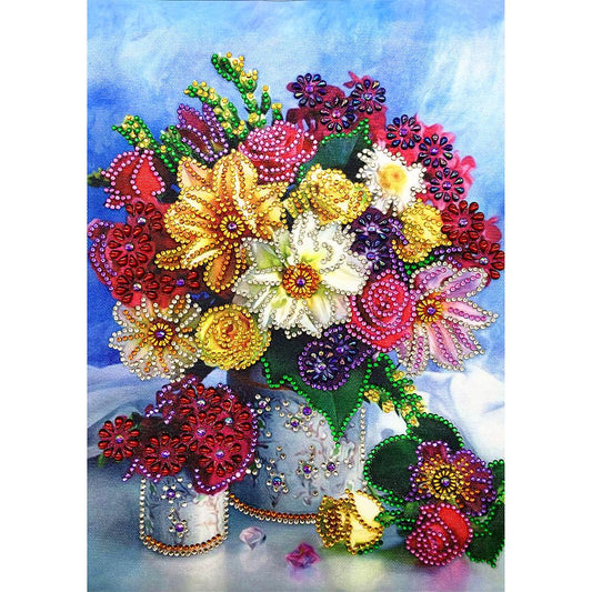 Flower 30*40CM(Canvas) Special Shaped Drill Diamond Painting