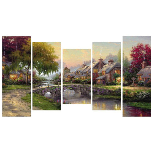 5Pcs 95*45CM(Canvas) Full Round Drill Diamond Painting