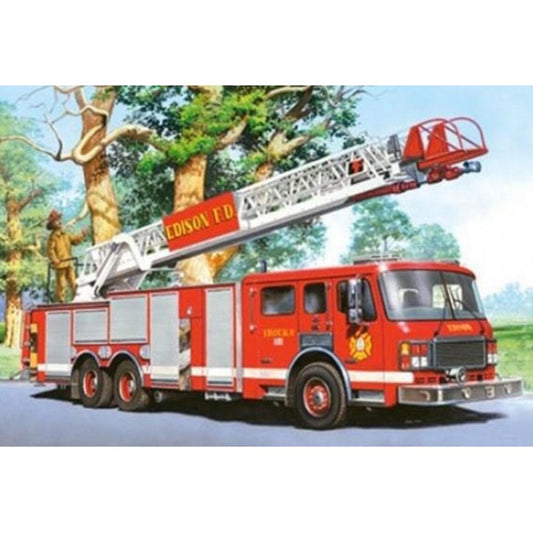 Fire Truck 30*40CM(Canvas) Full Round Drill Diamond Painting