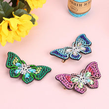 Load image into Gallery viewer, 3pcs DIY Diamond Painting Hair Clip Butterfly Rhinestone Bobby Pin Headwear
