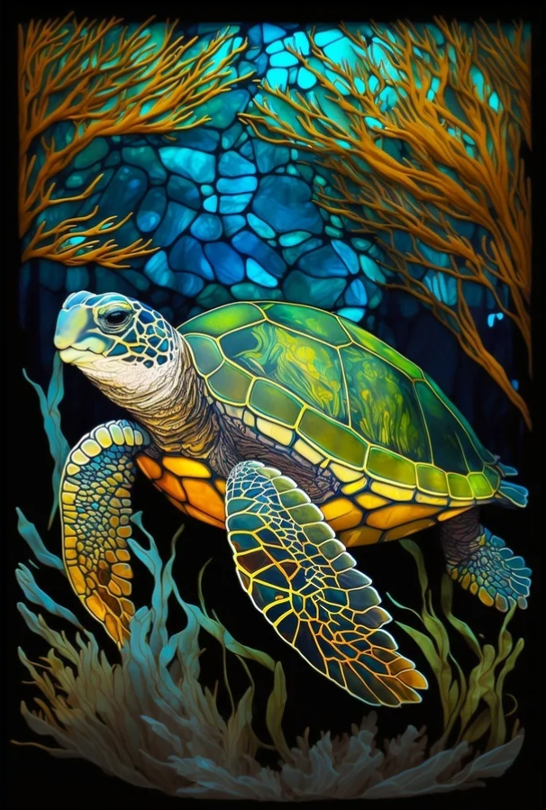 AB Diamond Painting - Full Round - Sea Turtle (40*60cm)