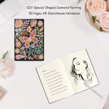 Load image into Gallery viewer, DIY Special Shaped Diamond Painting Butterfly 50 Pages A5 Painting Notebook
