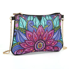 Load image into Gallery viewer, DIY Flower Special Shape Diamond Painting Leather Clutch Chain Shoulder Bag
