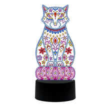 Load image into Gallery viewer, DIY Special Shaped Diamond Painting Cat LED Light Cross Stitch Embroidery
