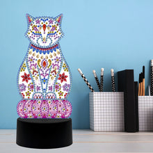 Load image into Gallery viewer, DIY Special Shaped Diamond Painting Cat LED Light Cross Stitch Embroidery

