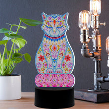 Load image into Gallery viewer, DIY Special Shaped Diamond Painting Cat LED Light Cross Stitch Embroidery

