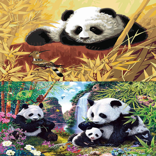 Panda 40*30CM(Canvas) Full Round Drill Diamond Painting