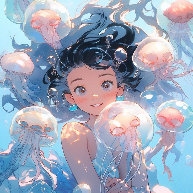 AB Diamond Painting - Full Round - anime goldfish girl (40*40CM)