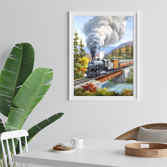 Train 30*40CM(Canvas) Full Round Drill Diamond Painting