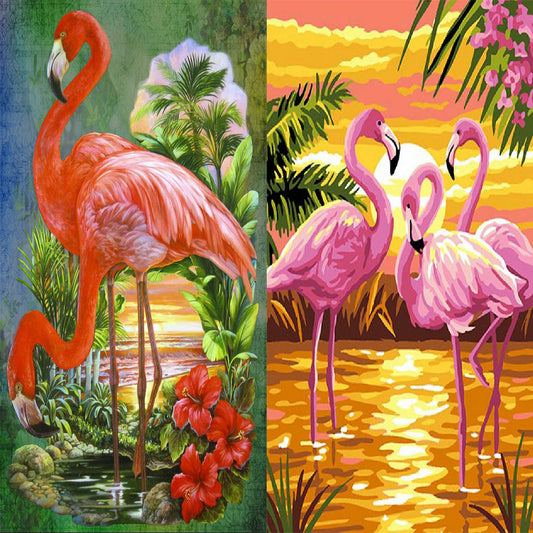 Pink Bird 30*40CM(Canvas) Full Round Drill Diamond Painting
