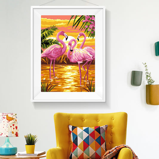 Pink Bird 30*40CM(Canvas) Full Round Drill Diamond Painting