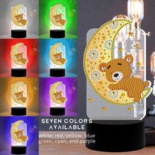 Load image into Gallery viewer, DIY Diamond Painting LED Light Moon Bear Embroidery Night Lamp Ornament Kit
