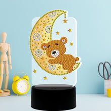 Load image into Gallery viewer, DIY Diamond Painting LED Light Moon Bear Embroidery Night Lamp Ornament Kit
