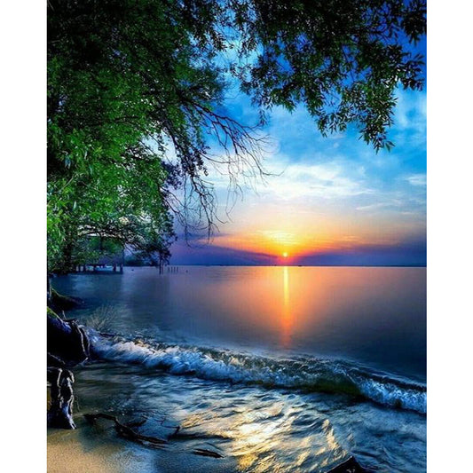 Sunrise 30*40CM(Canvas) Full Round Drill Diamond Painting