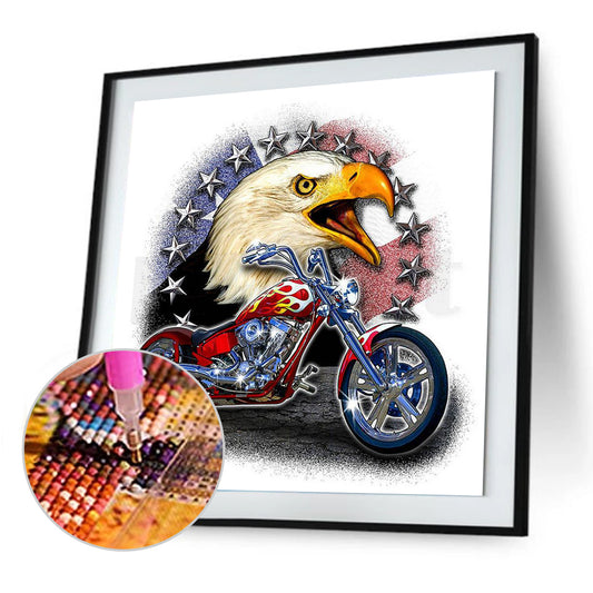 Motorcycle Eagle 30*30CM(Canvas) Special Shaped Drill Diamond Painting