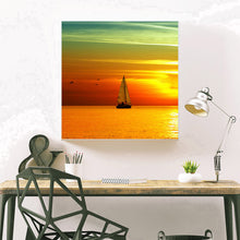 Load image into Gallery viewer, Sea Sunset Ship 30*30CM(Canvas) Special Shaped Drill Diamond Painting
